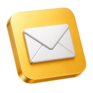 3D envelope icon used as decoration on the contact us page